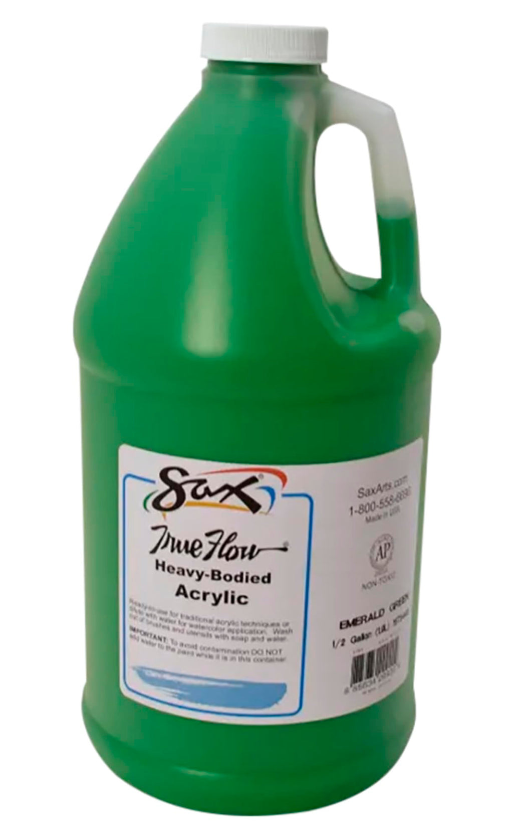 Sax True Flow Heavy Body Acrylic Paint, 1/2 Gallon, Emerald Green - 439289, 64 Fl Oz (Pack of 1)