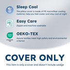 COLDHUNTER Bed Wedge Pillowcase 7.5“ Wedge Pillow Cover Cooling and Breathable Replacement Cover Blue(Wedge Pillow Cover Only)