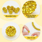 PH PandaHall 100pcs 10mm Rhinestones Beads Yellow Pave Disco Ball Clay Beads Polymer Clay Rhinestone Beads Round Crystal Beads for Pen Bracelet Necklace Earring Jewelry Making Christmas Decor