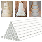 White Plastic Cake Dowel Rods for Tiered Cake Construction and Stacking Supporting Cake Round Dowels Straws with 0.4 Inch Diameter (9.5 Inch)