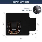 SALLOUS Office Chair Mat for Carpet, 48" x 36" Heavy Duty Chair Mat for Carpeted Floors, Gaming Chair Mat with Grips, Rolling Desk Chair Floor Mat for Home Office (Black, Extended Lip)