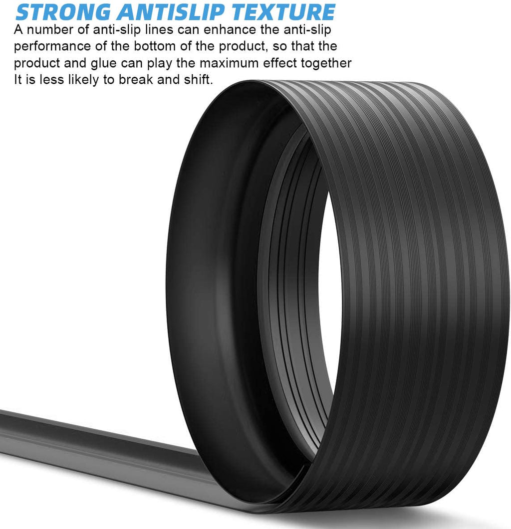Jin&Bao Universal Garage Door Threshold Seal Strip 20FT Kit, Bottom Waterproof Rubber Weather Stripping Replacement（Black, 2 Adhesive）