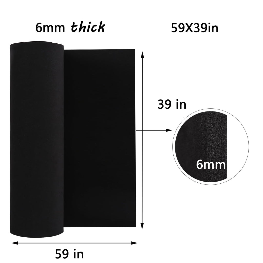 AMZQNART EVA Foam 6mm, Cosplay Foam 39x59 inch Black, High Density 90 kg/m³, for Craft Projects Cosplay Costumes, Fake Weapons, Decorations, Christmas, Easter, Thanksgiving, etc.
