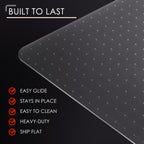 Kuyal Office Chair Mat for Carpet, 32x49 Clear Heavy Duty Computer Chair Mat, Under Desk Protector Carpeted Floors Mat, Easy Chair Movement,Ship Flat