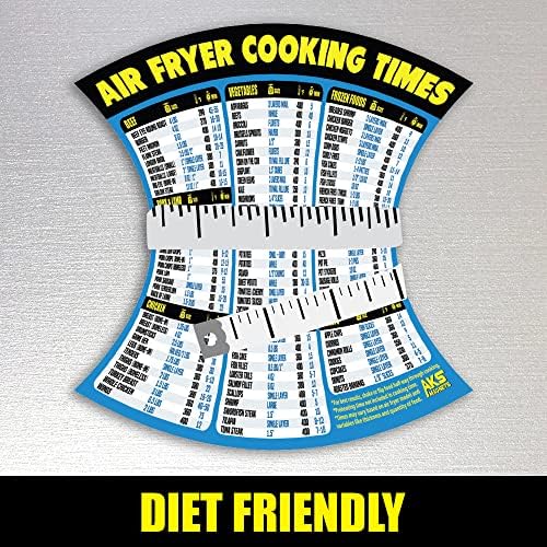 Air Fryer Cooking Times and Instant Pot Magnetic Cheat Sheet Combination Bundle - Extra Large Easy to Read Reference Guides for Air Frying and Instant Pot Pressure Cooking - Kitchen Accessories