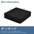 Shinnwa Gel Memory Foam Recliner Cushion for Elderly, Dual-Layer Foam Chair Pad, Extra Large Seat Cushion for Couch, Armchair, Wicker Chairs, Floor, 18 × 18 × 4in, Black