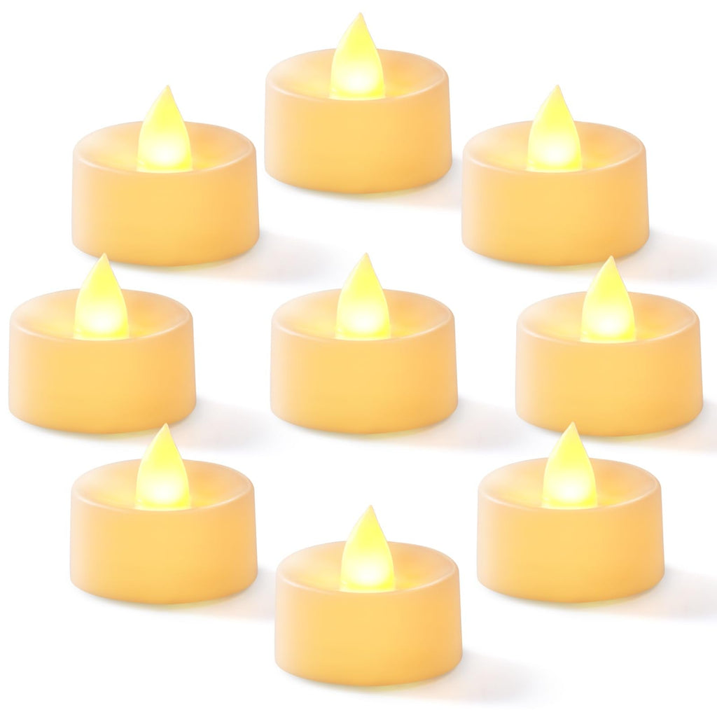 Homemory 50-Pack Flameless LED Tea Lights Candles Battery Operated, 200+Hour Fake Electric Candles TeaLights for Votive, Halloween, Ofrenda, Diya, Wedding Centerpiece Table Decor, Funeral, Christmas