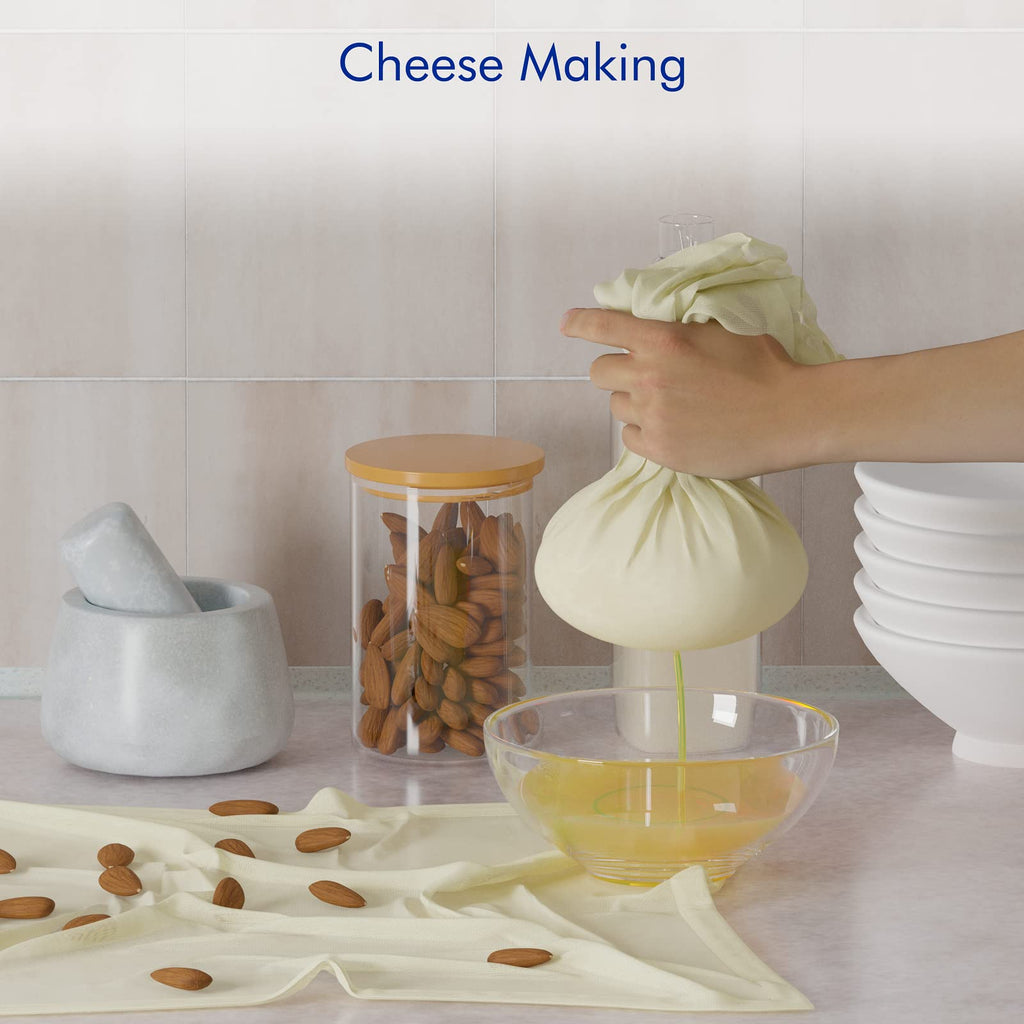 8 PCS Reusable Cheesecloth, Grade 100, 20x20 Inch Hemmed Cheese Cloth for Straining Craft, 100% Cotton Unbleached Cloth Strainer for Cooking, Baking, Juicing, Cheese Making (40×50 Threads)