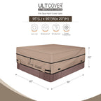 ULTCOVER Waterproof 600D Polyester Square Hot Tub Cover Outdoor SPA Covers 95 x 95 inch