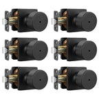 Goldenwarm Matte Black Door Knobs Interior, Privacy Bedroom Door Knob with Lock, Black Interior Door Knobs Bathroom 6 Pack