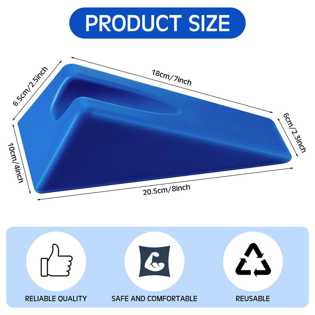 Suzile Mobilization Wedge 7.9 x 4.1 x 2 Inch Triangle Therapy Wedge Non Slip Silicone Wedge Pillow Sturdy Support for Relieve Spinal Pain Rehabilitation Tool(Blue)