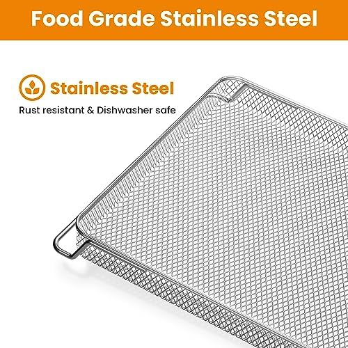for Ninja Foodi Replacement Air Fryer Oven Basket, Original Replacement Baking Trays for NINJA DT201 DT251 Foodi Digital Air Fryer Oven, Mesh Basket, Ideal Accessories for Frying and Dehydrating