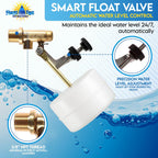 Float Tec Letro Pentair T26 EZ Adjustment Brass Float Valve 3/8" NPT Male Threads 3" Arm Autofill, Pool & Spa Water Filler Leveler, Fits 6" Canister