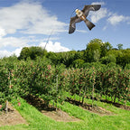 Flerigh Bird Hawk Flying Kite with Pole Crops Farm Protector Bird Scarer Flying Kite with 4m Pole-Style B