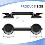 DAILYLIFE Shower Grab Bar for Bathtubs and Showers, 19 inch Heavy Duty Shower Handle with Strong Suction Cup, 300lbs Safety Shower Handrails for Seniors and Elderly, Black