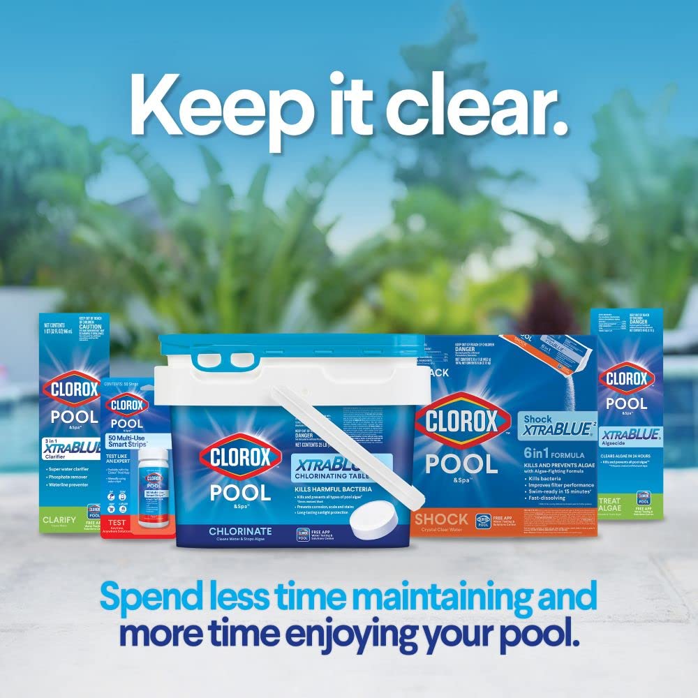 Clorox Pool&Spa 33512CLX Pool Shock XtraBlue (12 1-lb Bags), 12 Pack, White