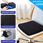 Extra Large Gel Seat Cushion, 17x17inch Double Thick Egg Gel Cushion for Pressure Pain Relief, Breathable Wheelchair Cushion Chair Pads for Car Seat Office Chair (Blue)