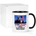 YHRJWN Trump Survived Shot, Trump 2024, Fist Pump at Pennsylvania Rally Failed Assassination Attempt, Bloody Ear Bullett-Proof, Trump Merchandise, Make American Great Again Mug, 11 Oz