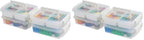 IRIS USA 1 Qt. Plastic Storage Bins with Lids, 4 Pack, Craft Storage Container, Sensory Bin, Organizing Containers for Home, Office & Art Supplies, Stackable, White