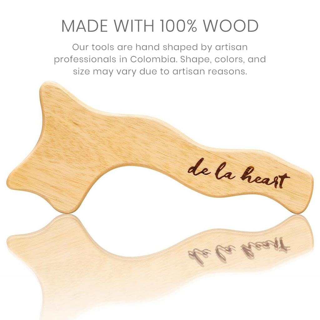 de la heart Wooden Lymphatic Body Massage Tool for Massage Therapy