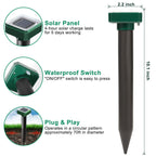Mole Repellent Solar Powered, 10 Pack Solar Mole Repellent Ultrasonic for Vole, Snakes, Gopher, Waterproof Sonic Mole Deterrent Spikes,Snake Gopher Vole Repellent for Garden and Yard
