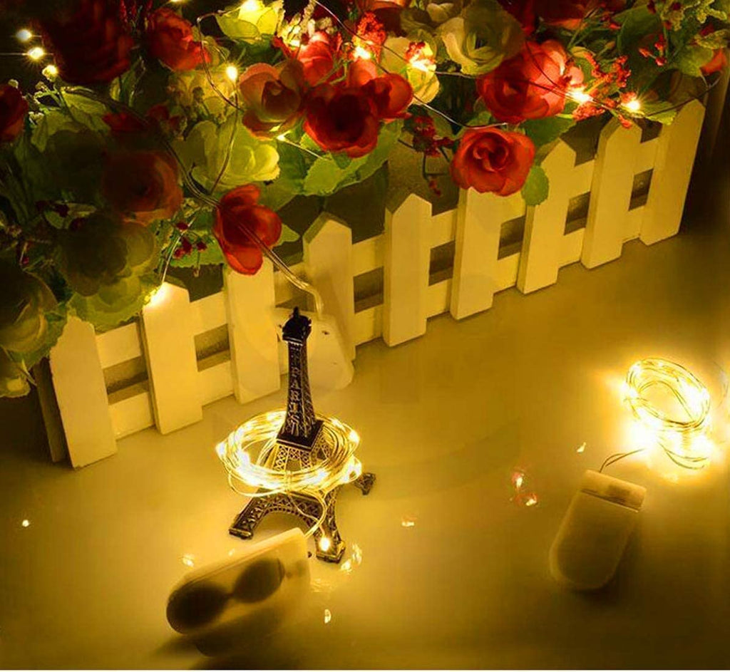 32 Pcs Fairy Lights Battery Operated String Lights - 10ft 30 LED Waterproof Copper Wire Mini Firefly Starry Moon Lights for DIY Crafts Wedding Party Bedroom Table Centerpieces Christmas(Warm White)