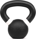 Yes4All Powder Coated Kettlebell Weights with Wide Handles & Flat Bottoms Cast Iron Kettlebells for Strength, Conditioning & Cross-Training