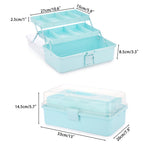 BTSKY 3-Layer Plastic Dividing Storage Box Craft Organizer and Storage with Adjustable Spacers Portable Handled Art Supply Organizer Multipurpose Home Utility Box for Medicine, Sewing(Blue)