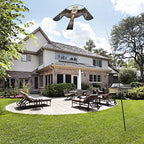 Flerigh Bird Hawk Flying Kite with Pole Crops Farm Protector Bird Scarer Flying Kite with 4m Pole-Style B