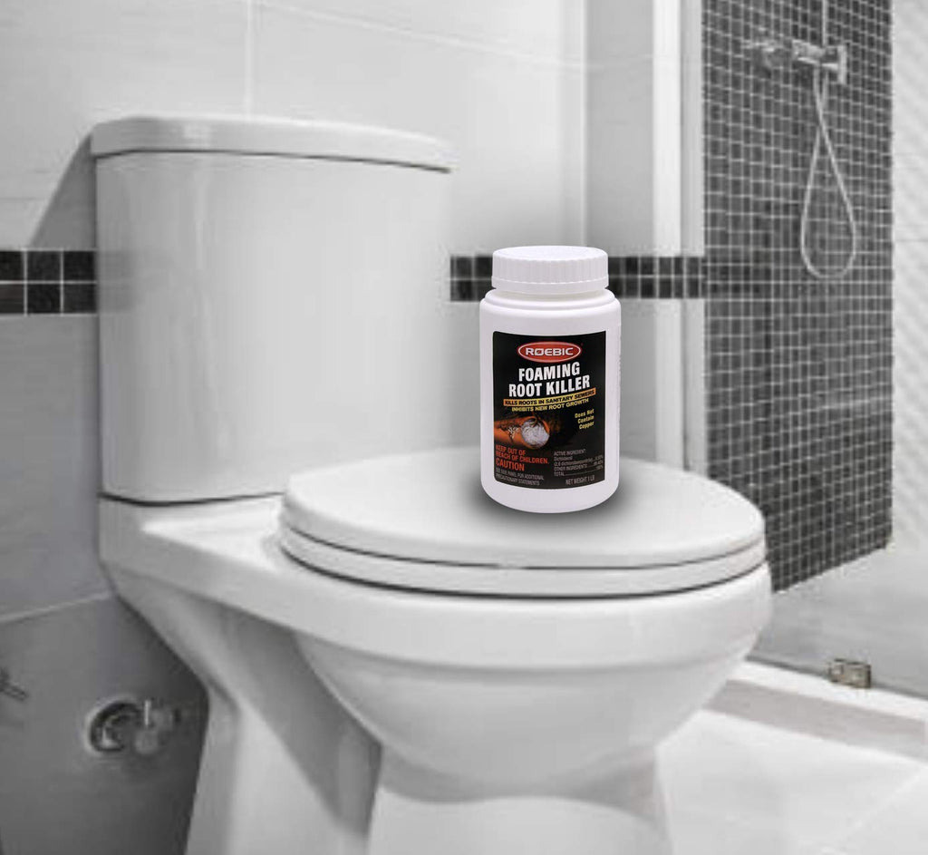 Roebic FRK-1LB Foaming Root Killer, Clears Pipes and Stops New Growth, Safe for All Plumbing, 1 Pound White