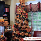 TONIFUL 2 Rolls 10 Inch Orange Decorative Mesh Ribbbon Rolls, Fabric Mesh with Foil for Mesh Wreath Supplies, Front Door Wreath Crafts Tree Decor Christmas NewYears Halloween Decoration (10 yds/roll)