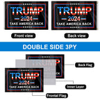 ERT Trump 2024 Flag Double Sided 3 Ply 3X5 Foot Take America Back Keep America Great Flag Donald Trump President Flags with Brass Grommets MAGA
