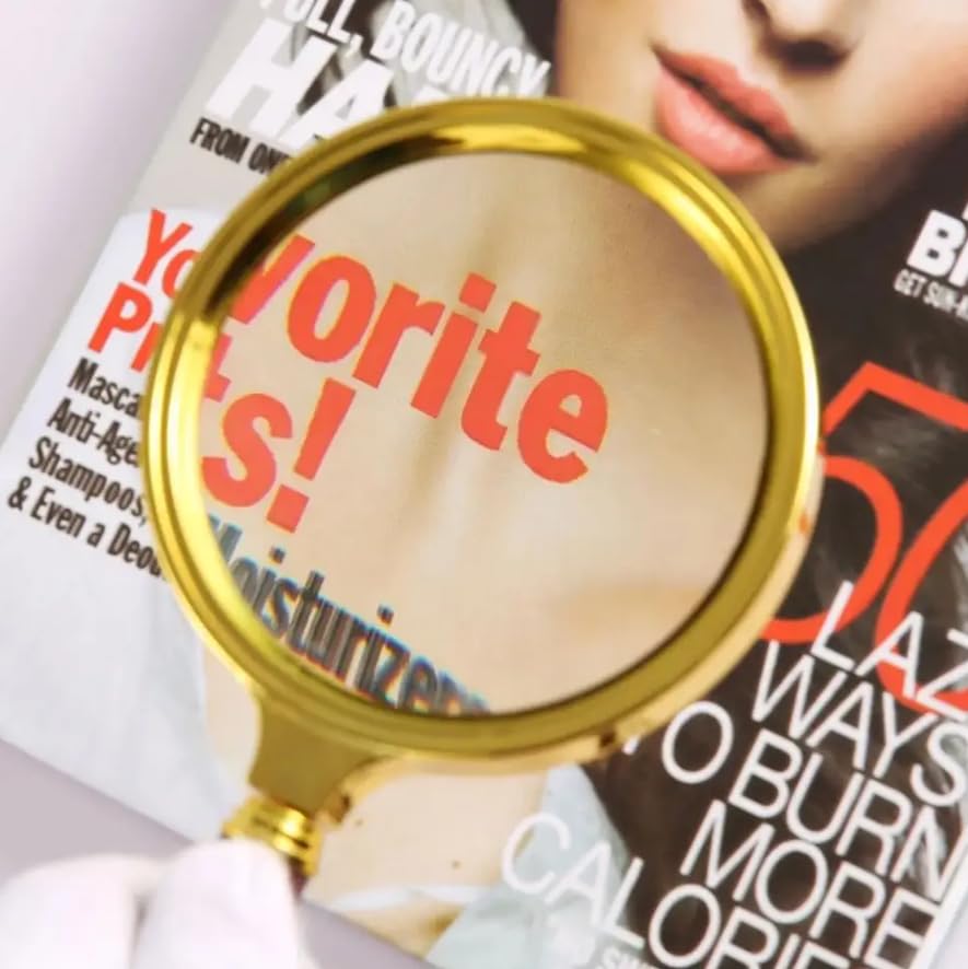20X HD Magnifying Glass (Full Size-90mm) for Desktop, Collectors, Youth and The Elderly. Also Two (2) Credit Card Sized Magnifiers for Shopping, Reading Mobile Phones or dosing Medicine.