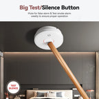 Putogesafe Smoke Detector Interconnected, Wireless Smoke Alarm with 5 Years Replaceable Battery, 10-Year Lifetime Fire Alarm with Silence Function and Low Battery Warning for Bedroom and Home,1 Pack
