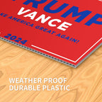Trump Vance Yard Sign, 18" x 12" Double-Sided Trump Vance 2024 Yard Sign With Stake, MAGA Trump Yard Sign, Show Your Support, Decorate Your Lawn With Trump Vance Campaign Yard Sign 2024