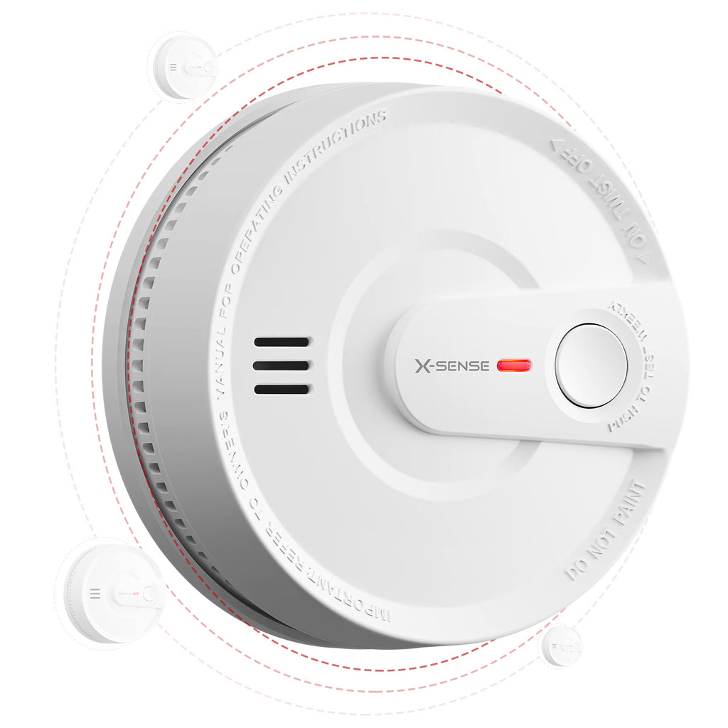 X-Sense Smoke Detector, Wireless Interconnected Smoke Alarm with 10-Year Battery Life and Transmission Range of Over 820 ft, SD20-W, Pack of 1