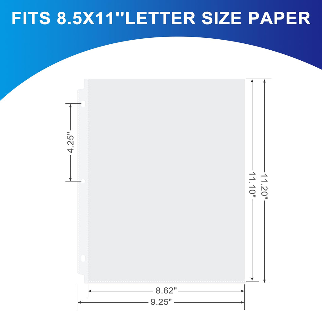 65 Pack Clear Sheet Protectors, 8.5 x 11 inch Page Protectors for 3 Ring Binder,Top Loading Paper Protector for Documents and Photos,Letter Size