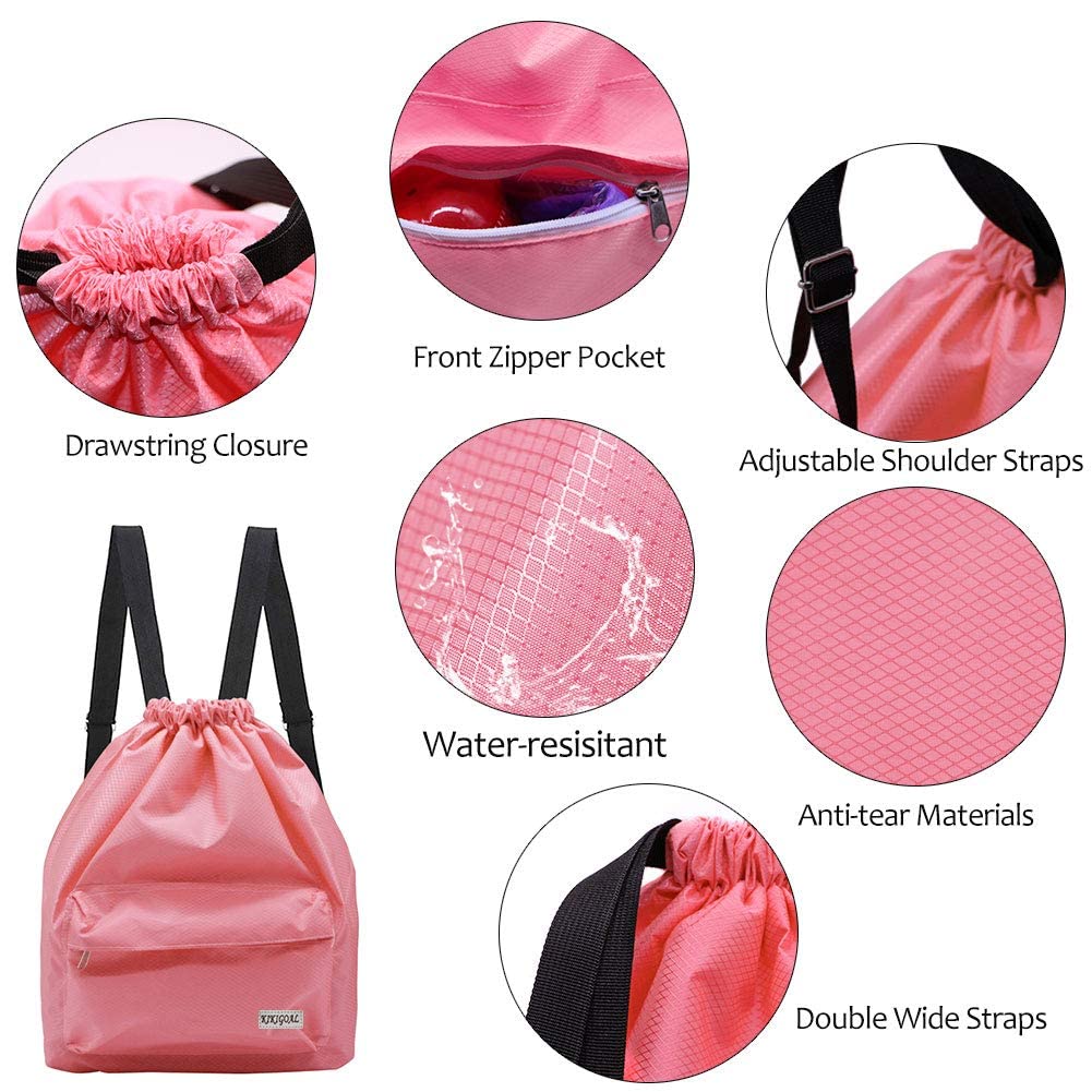 Dry Wet Separated Swimming Bag Portable Drawstring Backpack Waterproof Gym Sports Pool Beach Gear Bag