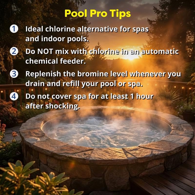 In The Swim 1 Inch Bromine Plus Tablet Sanitizer for Spas, Hot Tubs, or Swimming Pools - Pre-Stabilized, Low Odor, Chlorine Alternative – 3.5 Pounds