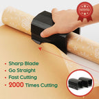 THCOSN 2PC Wrapping Paper Cutter Christmas Paper Roll Cutters Paper Cutter Slider Tool Set Christmas Gift Packing Wrapping Cutting Supplies for Crafting Birthday Gifts Wrap Rolls (2PC Black)