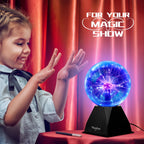 Theefun Blue Plasma Ball: 6 Inch Plasma Globe Touch & Sound Sensitive Plasma Ball Lamp Electric Ball Lightning Novelty Light for Parties, Home, Prop, Decoration, Christmas Gifts
