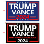 WENWELL Donald Trump and JD Vance 2024 Flags 3x5 Ft,Make America Great Again Trump Vance '24 Presidential Campaign Banners flag for car Boat Outdoor,2-Pack,1 Blue & 1 Black Flag with 2 Brass Grommets Each