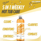 Oh Yuk 5-in-1 Weekly Hot Tub Care – All-in-One Spa Cleaner, Clarifier, Conditioner – Helps Control pH Balance & Combats Buildup – Hot Tub Chemicals for All Types Including Inflatable & Portable –16oz