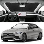 SLOGENTO Custom Fit Windshield Sun Shade for Mercedes-Benz C-Class 2015-2026, Blocks UV & Heat, Front Window Sunshade Accessories, Easy Fold & Store Keep Your Car Cooler