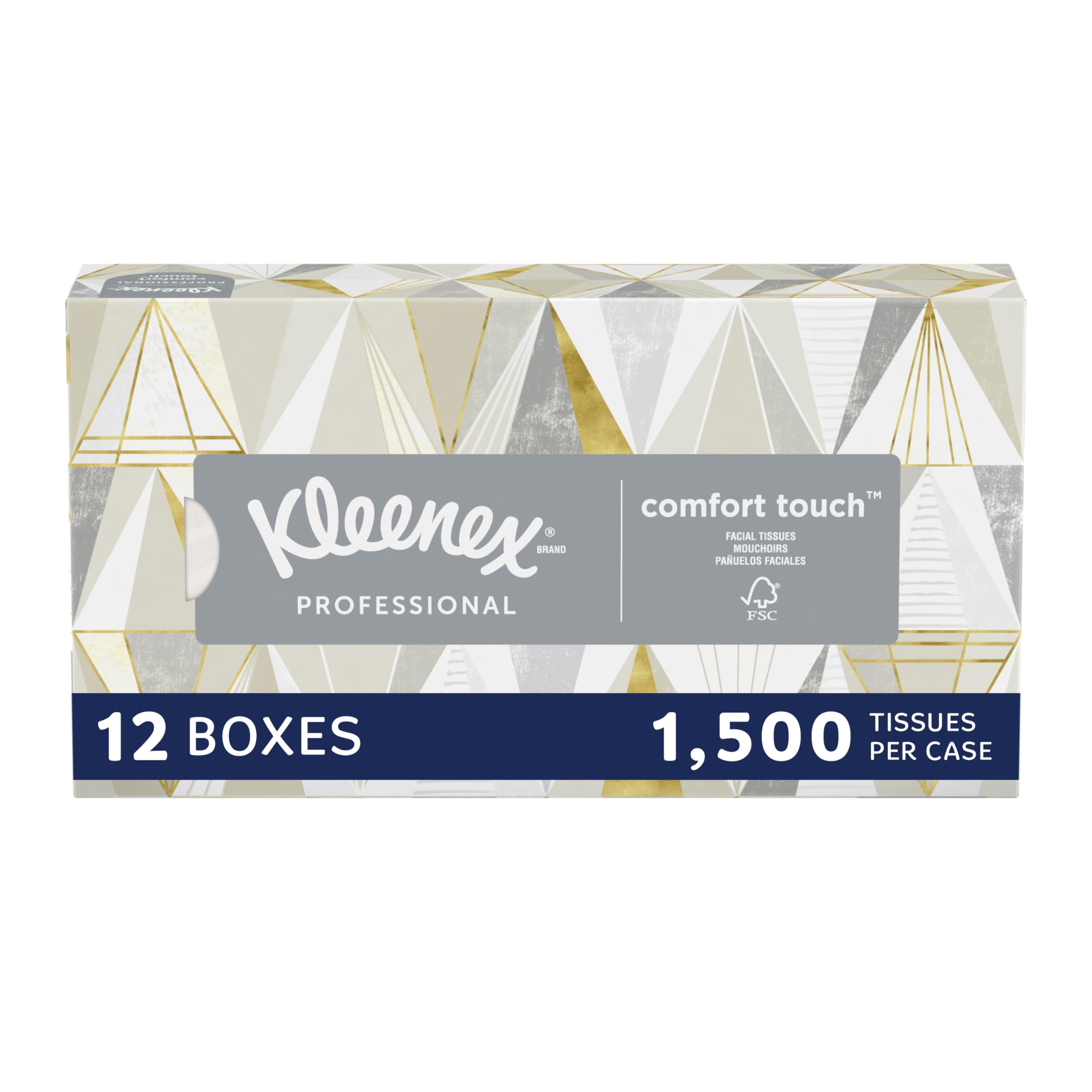 Kleenex® Professional Facial Tissues, Bulk (03076), 2-Ply, White, Flat Facial Tissue Boxes for Business, Convenience Case (125 Tissues/Box, 12 Boxes/Case, 1,500 Tissues/Case)