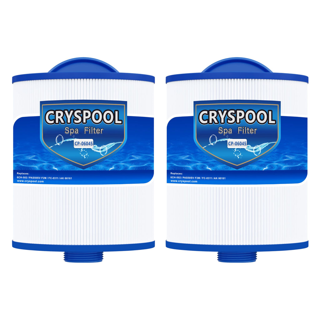 Cryspool® 06045 Filter Compatible with Artesian Spas, Tidal Fit Swim 06-0006-12, 06-0005-12, 6CH-502, PAS50SV-F2M, FC-0311, 50 Sq. Ft Spa Filter Cartridge, 2 Pack