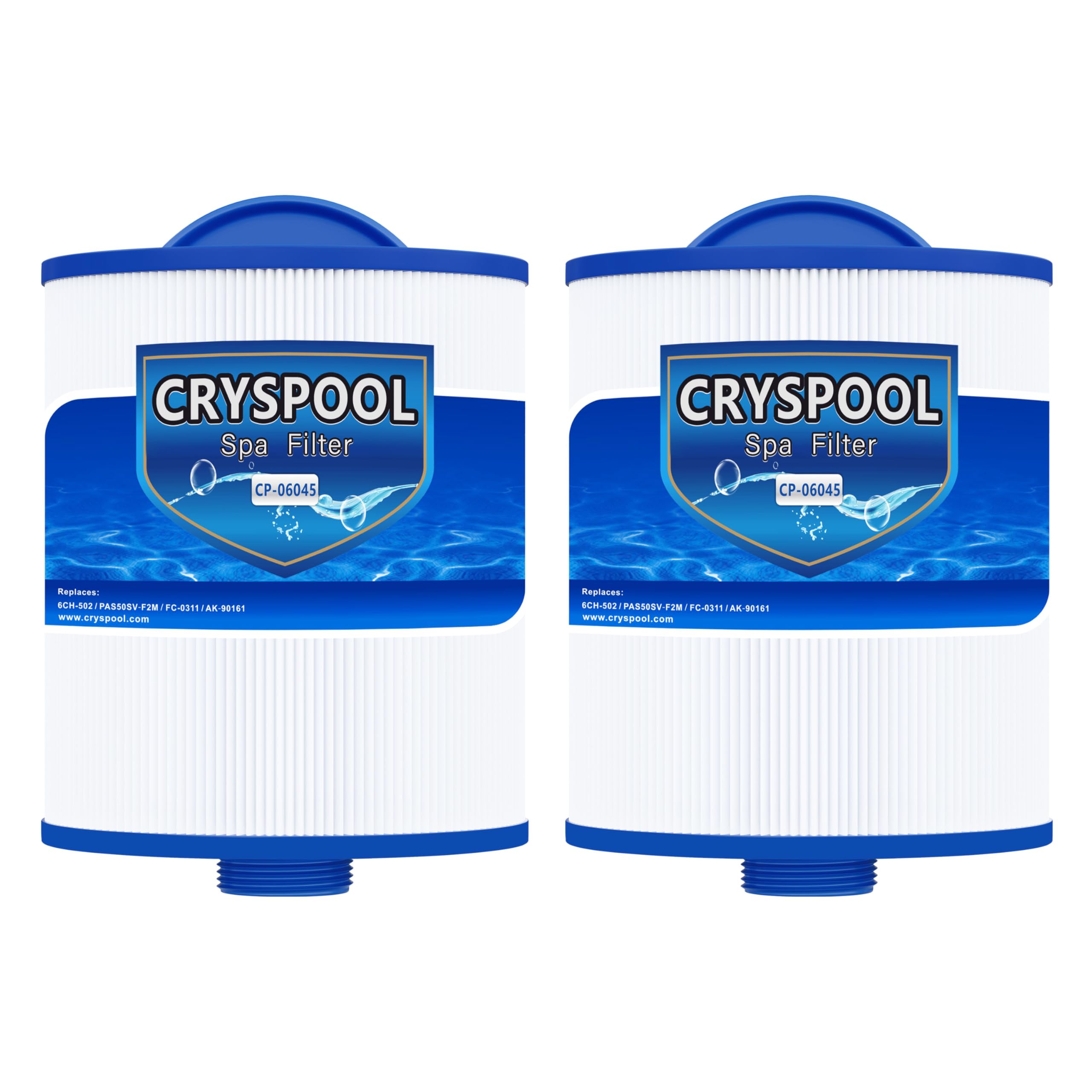 Cryspool® 06045 Filter Compatible with Artesian Spas, Tidal Fit Swim 06-0006-12, 06-0005-12, 6CH-502, PAS50SV-F2M, FC-0311, 50 Sq. Ft Spa Filter Cartridge, 2 Pack