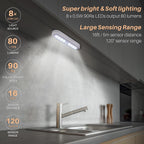 3 Pack 7” Motion Sensor Lights Indoor Battery Operated, Stick on LED Light for Closet, Stairs, Under Cabinet, Cool White