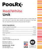 PoolRx+ Mineral Algaecide Unit, up to 6-Month Algae Control, for 2.5K-5K gallons, Red & White, New Formula with Silver.