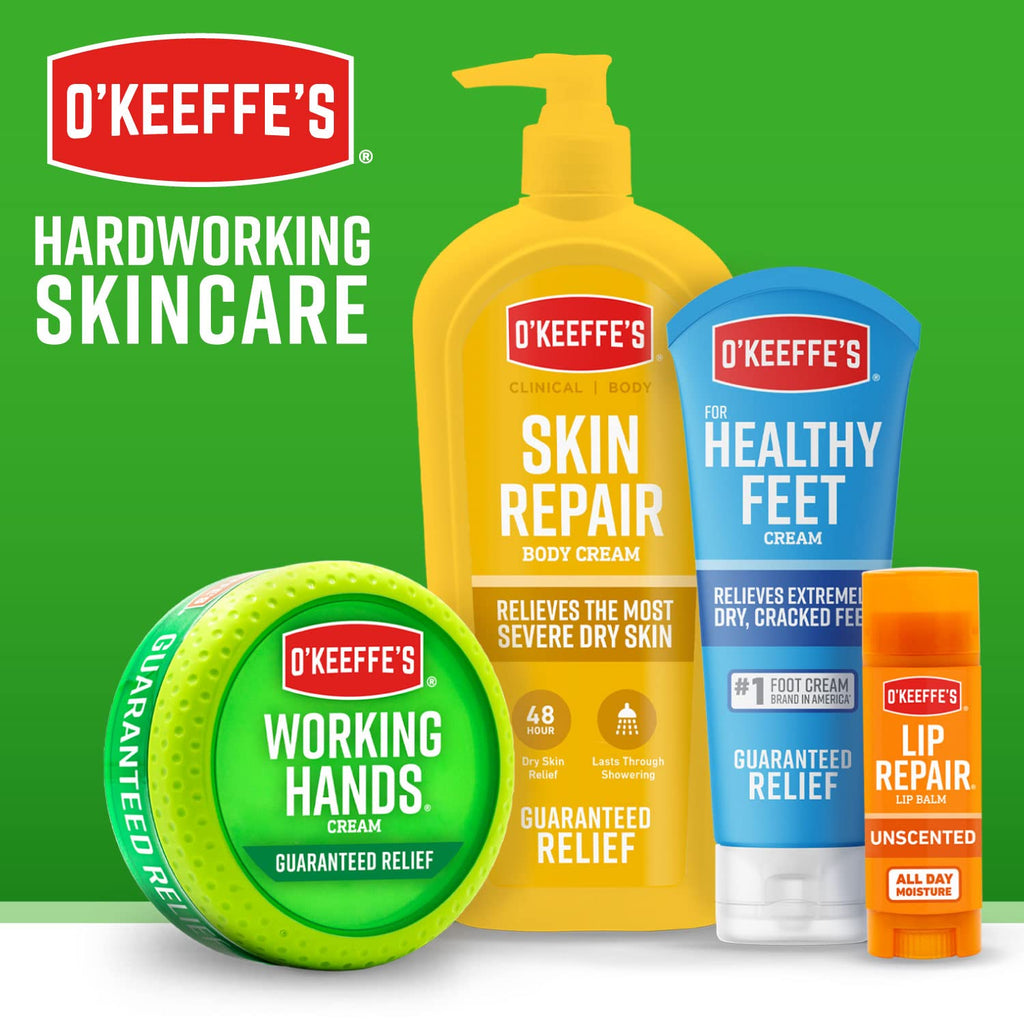 O'Keeffe's for Healthy Feet Foot Cream, Guaranteed Relief for Extremely Dry, Cracked Feet, Instantly Boosts Moisture Levels, 3.2 Ounce Jar, (Pack of 12)